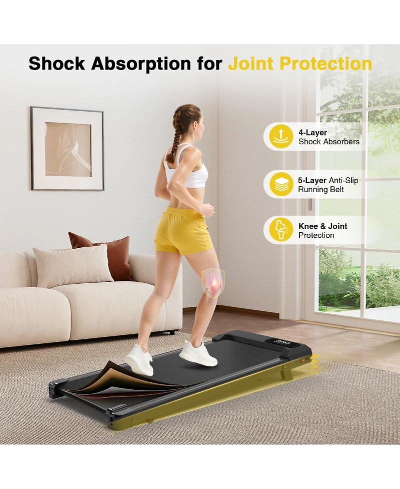Redliro Walking Pad Treadmill with Incline, Compact Walking Pad with Smart Led Display, Portable Under Desk Treadmill for Home & Office Use