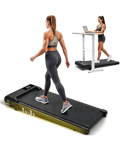 Redliro Walking Pad Treadmill with Incline, Compact Walking Pad with Smart Led Display, Portable Under Desk Treadmill for Home & Office Use