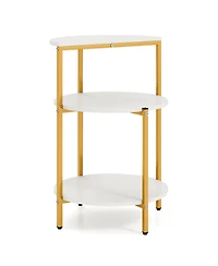 Slickblue Compact 3-Tier Round End Table for Bedroom and Small Space Organization