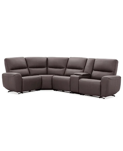 Symond 5-Piece Leather 3 Power Motion Sectional Sofa