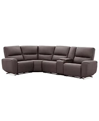 Symond 5-Piece Leather 3 Power Motion Sectional Sofa