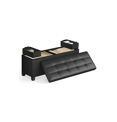 Modern Storage Ottoman with Wooden Legs and 30 Gal