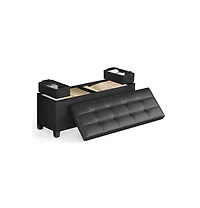 Modern Storage Ottoman with Wooden Legs and 30 Gal