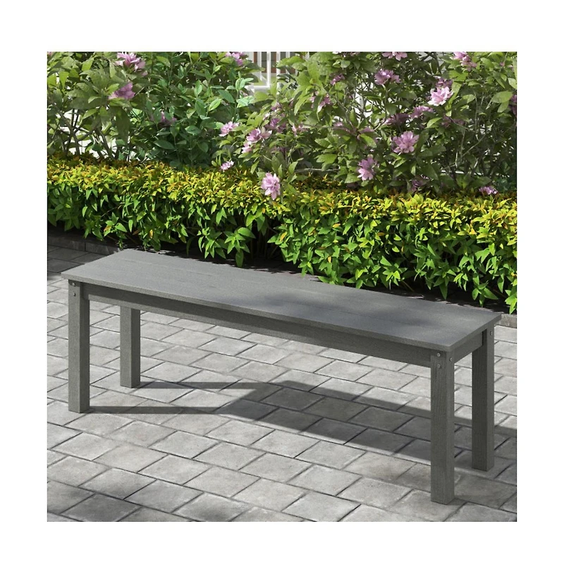 Gouun Steel Frame Garden Bench 55-Inch with Backrest