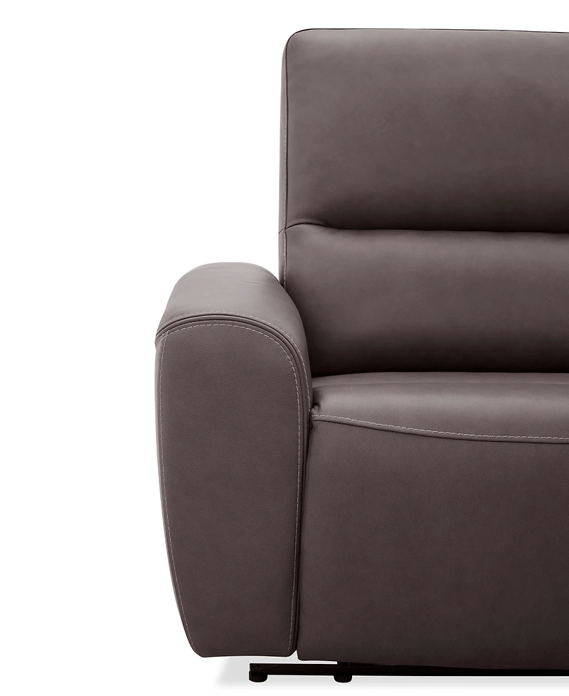 Symond 6-Piece Leather 3 Power Motion L-Shape Sectional Sofa