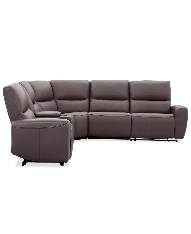 Symond 6-Piece Leather 2 Power Motion Sectional Sofa