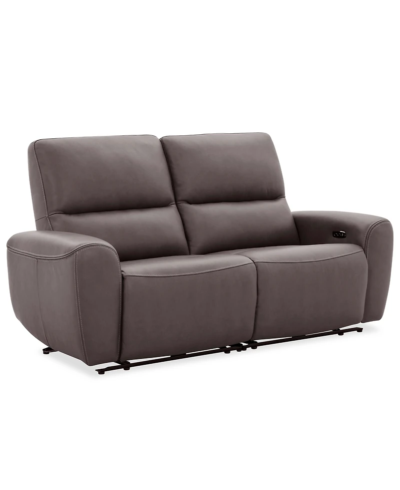 Symond 2-Piece Leather 2 Power Motion Sofa