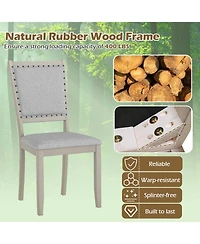 Slickblue Set of 2 Farmhouse Fabric Upholstered Dining Chairs for Kitchen and Dining Room