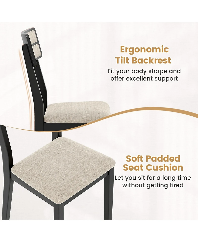Slickblue Set of 2 Modern Dining Chairs with Angled Tilt Backrest for Kitchen and Dining Room