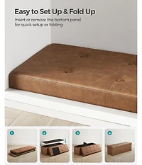 Modern 43 Inch Folding Storage Bench Ottoman for Home Use