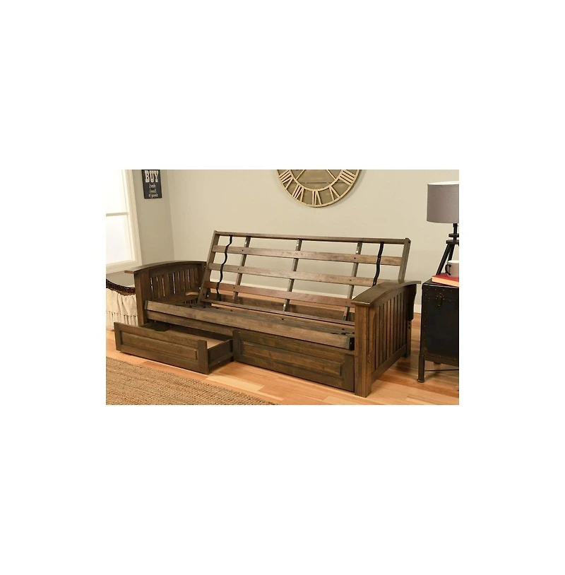 Kodiak Washington Convertible Futon Sofa Bed with Storage Drawer