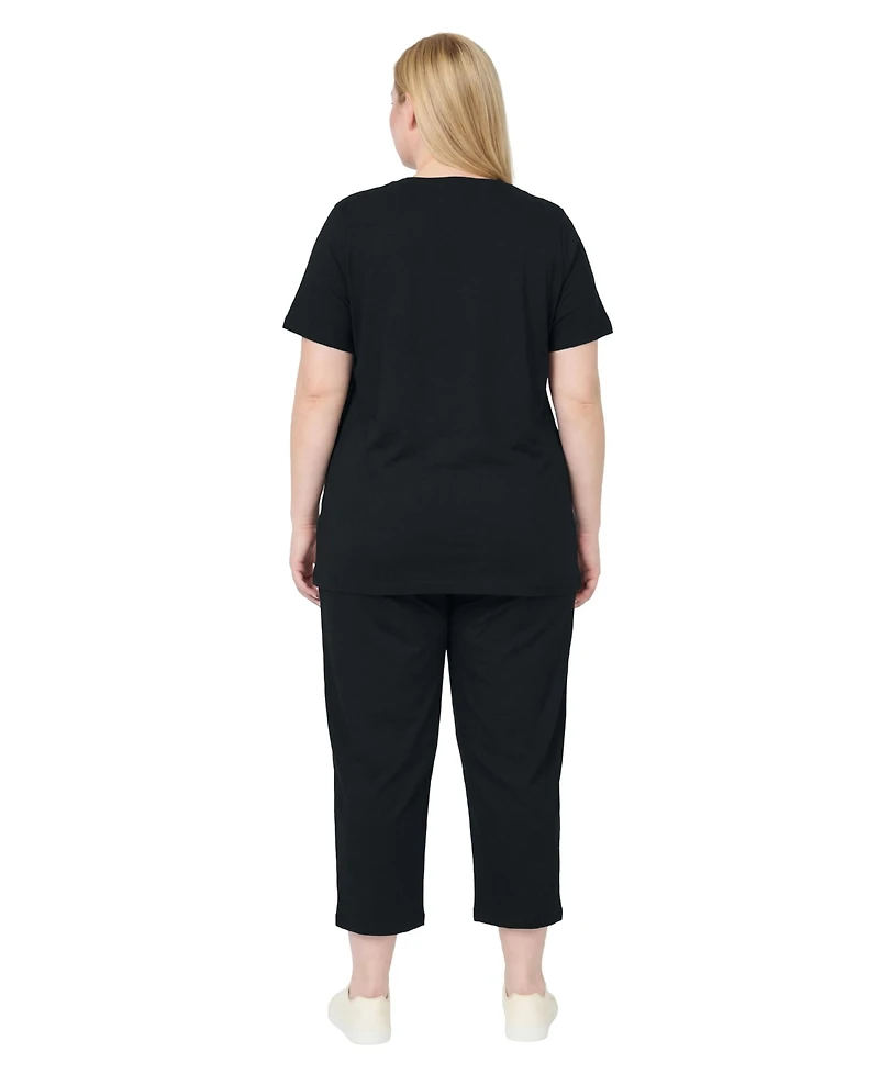 Woman Within Plus Printed Tunic And Capri Set