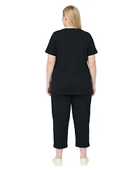 Woman Within Plus Printed Tunic And Capri Set