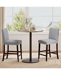 Slickblue Set of 2 Counter Height Bar Chairs with Cushioned Seat and Back Support