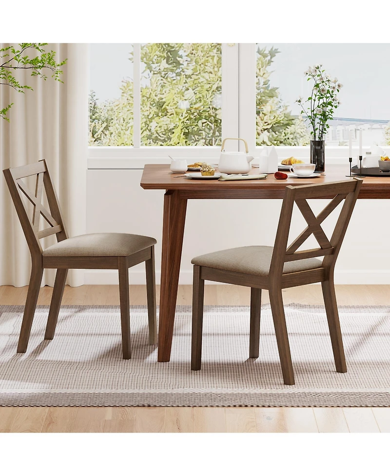 Slickblue Set of 2 Modern Dining Chairs with Upholstered Seat for Kitchen and Dining Room