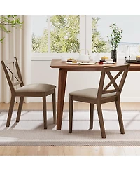 Slickblue Set of 2 Modern Dining Chairs with Upholstered Seat for Kitchen and Dining Room