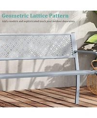 Gouun Steel Frame Patio Bench with Wide Seat