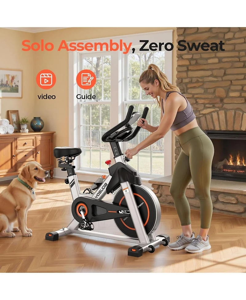 Fed Fitness Magnetic 2.0 Premium Exercise Bike, Ultra-Quiet Strong Magnetic Resistance, 300lb Capacity, Smooth Stationary Bike for Home
