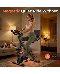 Fed Fitness 5-in-1 Folding Exercise Bike with 6.6LB Flywheel, 330LB Capacity, Magnetic Resistance, Lcd Monitor