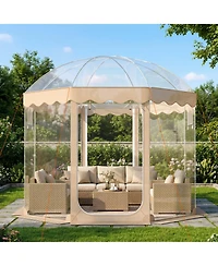 Gouun Pop Up Clear Bubble Tent 10x10 ft for 8-10 People, 540-Degree Panoramic Pvc Weatherproof Pod