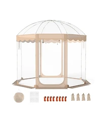Gouun Pop Up Clear Bubble Tent 10x10 ft for 8-10 People, 540-Degree Panoramic Pvc Weatherproof Pod
