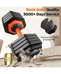 Fed Fitness 55LB Pro Advanced Adjustable Dumbbell Set Pair 10-Level Weights Double Adjustment Gears Flexible Quick Adjust Home Gym Fitness Equipment