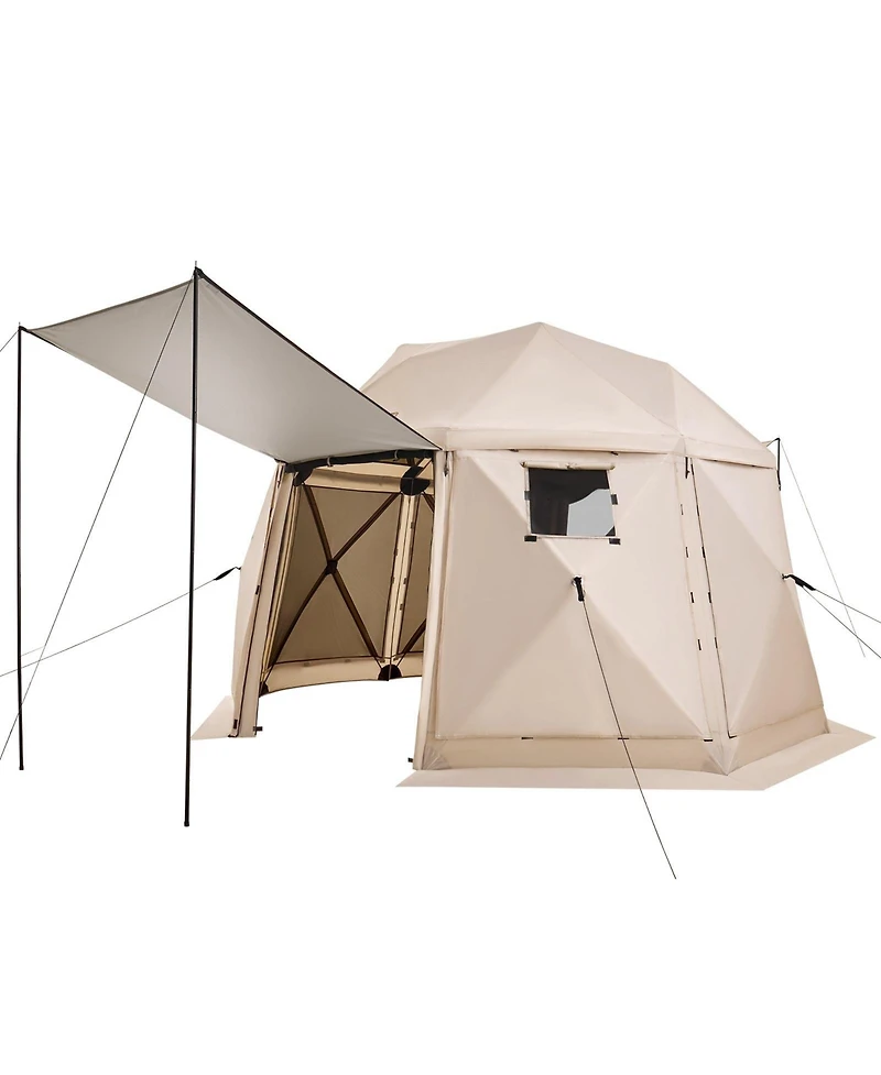 Gouun Pop Up 13-Sided Spherical Gazebo Screen Tent 12x12 ft with Removable Top and Carry Bag