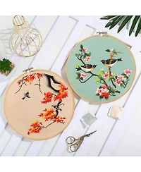 Gnuadz 3 Pack Bird Embroidery Kit Adults Beginners Hoop Needlepoint
