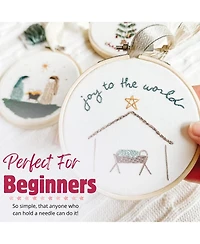 Gnuadz Joy To The World Embroidery Kit Hoop Thread Beginner Adult