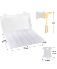 Gnuadz Embroidery Floss Organizer Box With Bobbin Winder 120 Bobbins