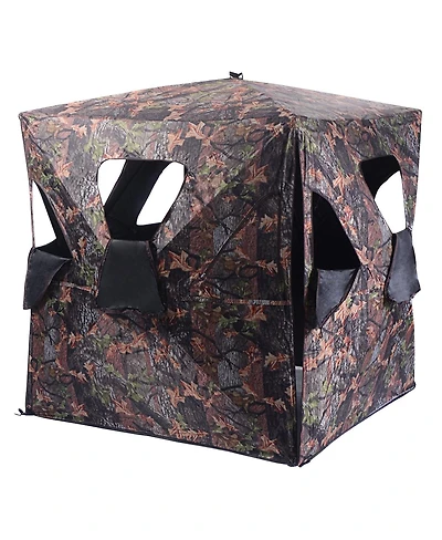 Gouun Pop Up Hunting Ground Blind, Portable Deer and Turkey Camouflage Concealment Tent with Carry Bag