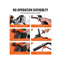 Sugift 31cc 4 Stroke Gas Garden Cultivator Tiller Lightweight Soil Tiller