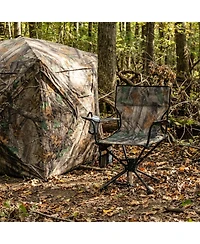 Gouun 360-Degree Silent Swivel Hunting Chair, Portable Foldable Seat with Cup Holder and Storage Pockets