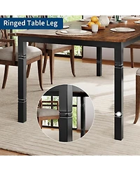 gaomon 79" Industrial Dining Table with Chamfer Corner Kitchen Table with Heavy Duty Metal Legs for Dining Room, Kitchen, Living Room