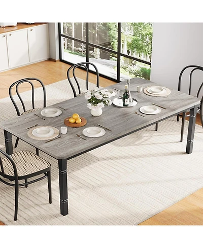 gaomon Industrial Dining Table with Chamfer Corner Kitchen Table with Heavy Duty Metal Legs for Dining Room, Kitchen, Living Room