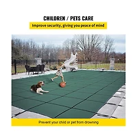 Sugift Pool Safety Cover 20x38 feet Rectangle Inground Winter Cover with Center End Step
