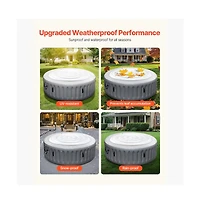 Sugift Inflatable Hot Tub Cover 65 in Round Weatherproof Waterproof Insulating Lid
