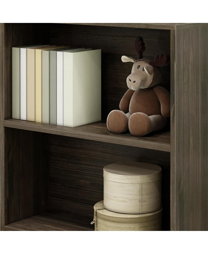 Max & Lily Bookshelf, 2 Shelf Bookcase Modern Farmhouse Solid Wood Shelves for Bedroom