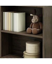Max & Lily Bookshelf, 2 Shelf Bookcase Modern Farmhouse Solid Wood Shelves for Bedroom