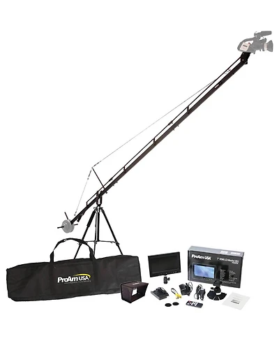 ProAm Orion DVC210 12' Wedding Production Package, Includes DVC210 12' Crane, Tilt Brake, Mount, Bag, 7" Hdmi Monitor, 7" Lcd Sunshade, Charger