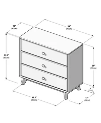 Max and Lily Solid Wood 3 Drawer Dresser
