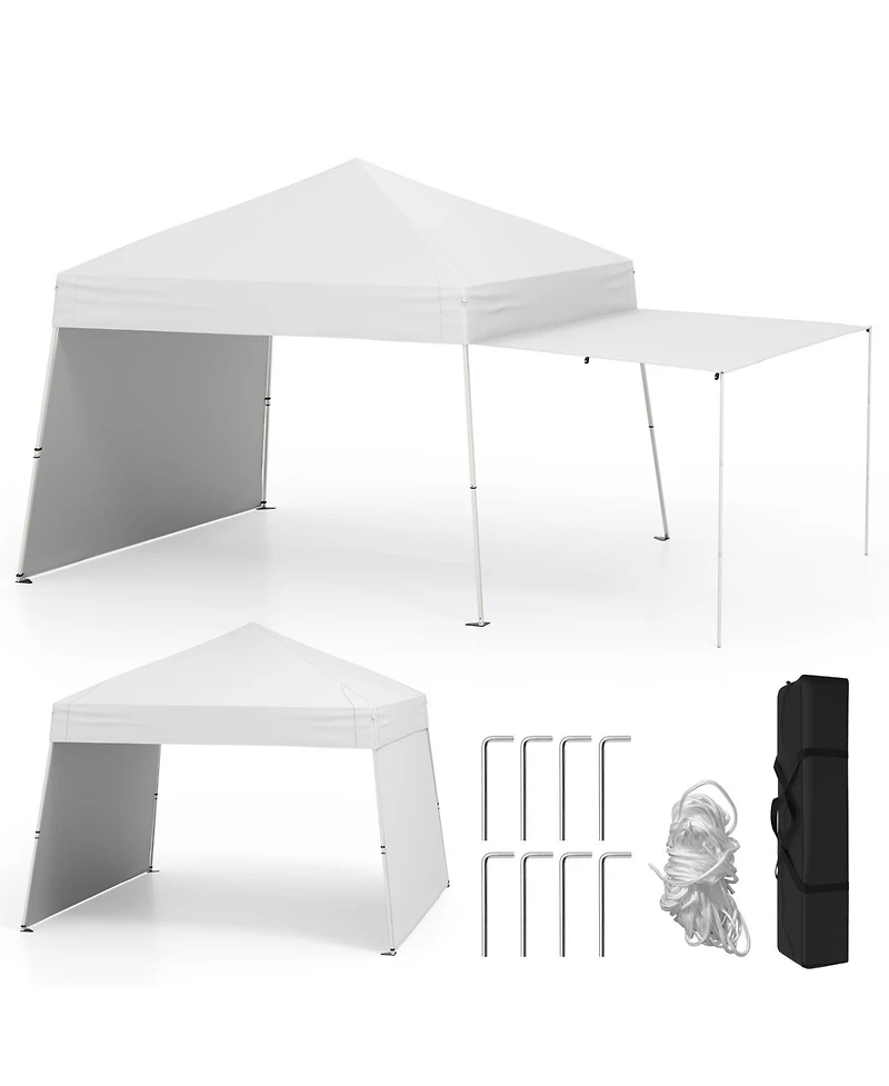 Gouun 14 x 9.2 feet Pop-Up Canopy Tent with 2 Convertible Sidewalls and Awning