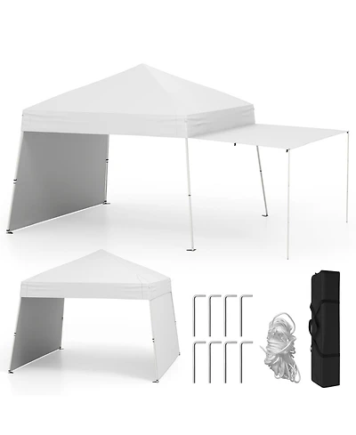 Gouun 14 x 9.2 feet Pop-Up Canopy Tent with 2 Convertible Sidewalls and Awning