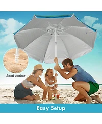 Gouun 7.2 feet Portable Beach Umbrella with Sand Anchor and Tilt Mechanism