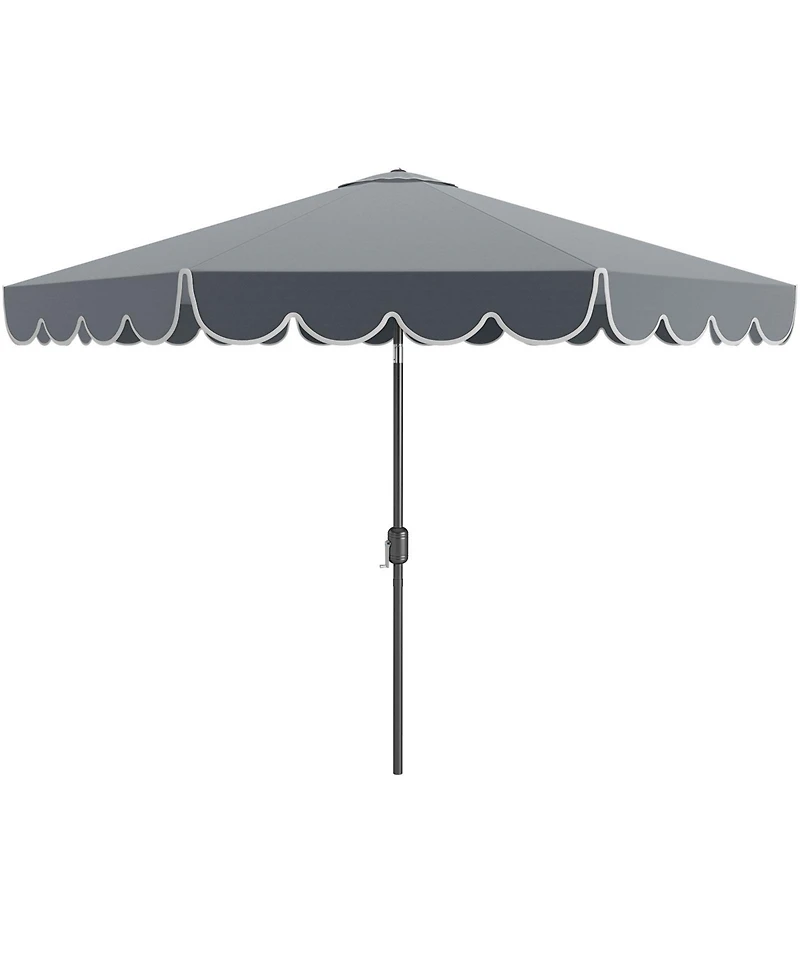 Gouun 10 feet Outdoor Market Patio Umbrella with Crank and Push-Button Tilt
