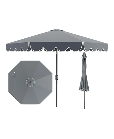 Gouun 10 feet Outdoor Market Patio Umbrella with Crank and Push-Button Tilt