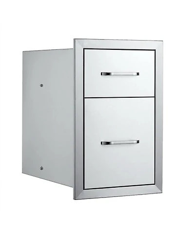 Sugift Outdoor Kitchen Drawers 13in W x 20.4in H x 20.8in D With Stainless Steel Handle