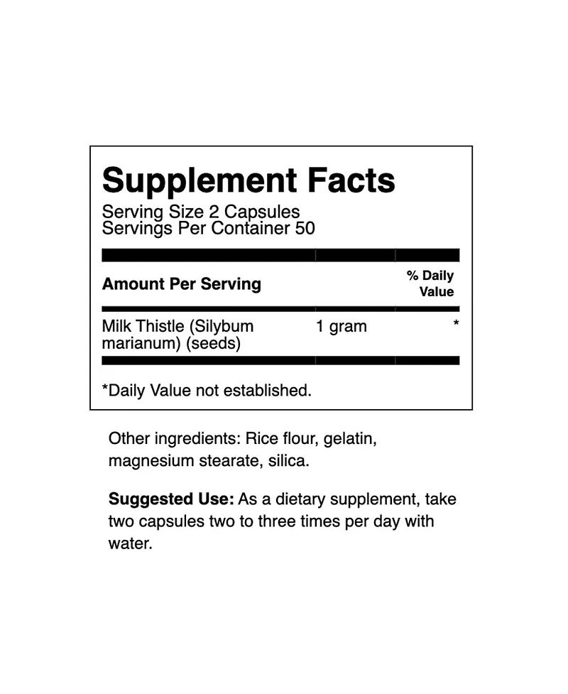 Swanson Milk Thistle Herbal Liver Support Supplement quality Formula Helping to Maintain Overall Health and Wellbeing 100 Capsules