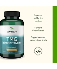 Swanson Tmg Trimethylglycine Amino Acid Supplement for Liver Function and Heart Health Support 90 Capsules