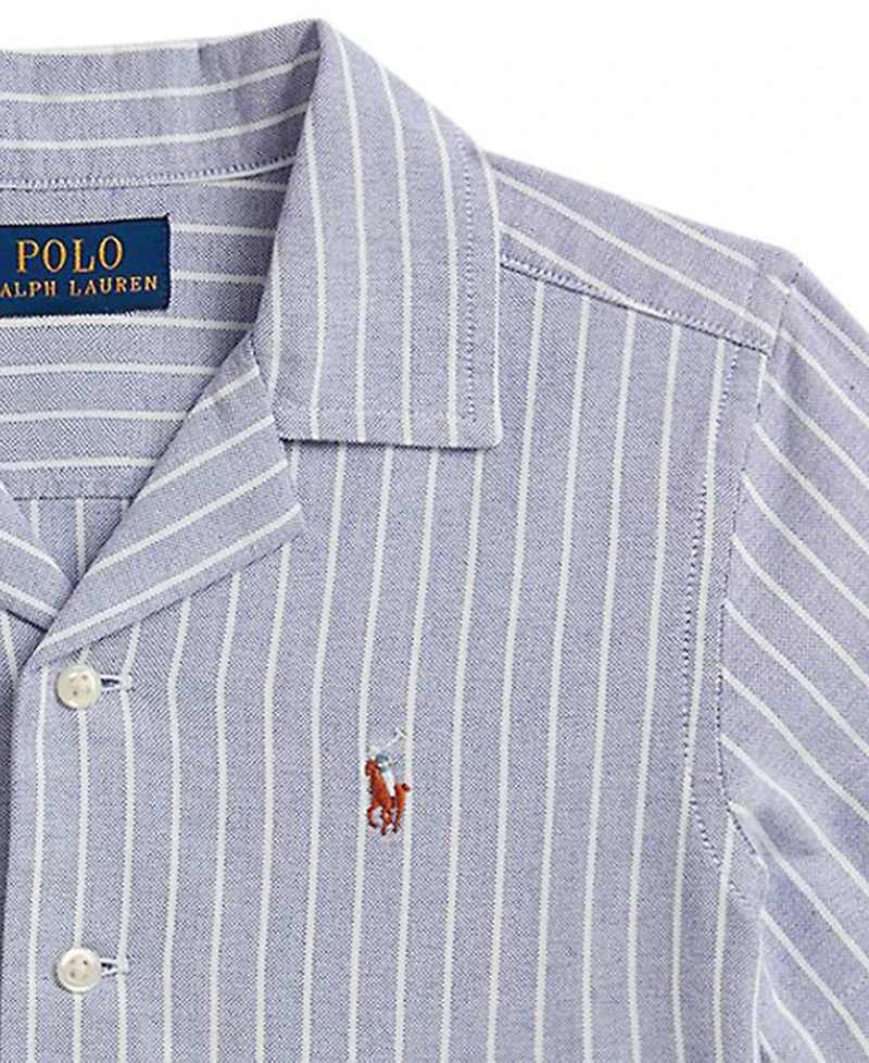 Polo Ralph Lauren Boys' 2T-7 Striped Cotton Oxford Camp Shirt